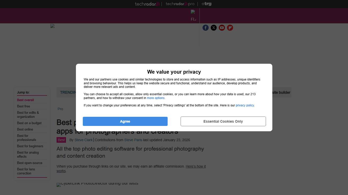 Best photo editor 2026: Top apps for photographers & creators TechRadar